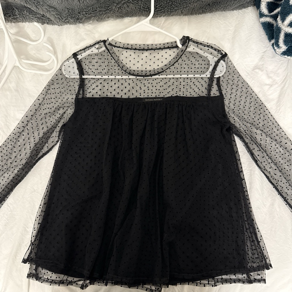 Banana Republic Black Sheer Blouse